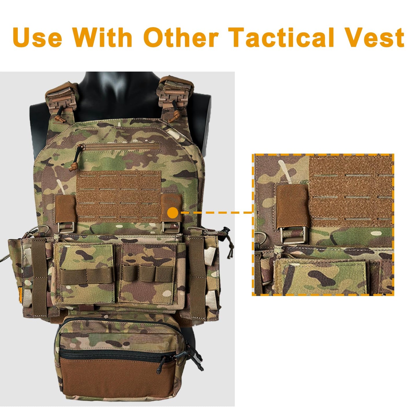 Airsoft Molle Chest Rig with YKK Zipper Mag Pouches Modular Micro Tactical 500D Nylon Vest for Hunting Training Cosplay Adventure Sports (Black)