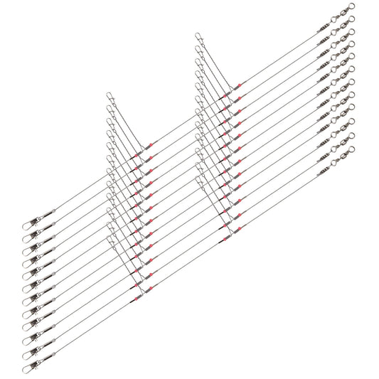 Fishing Leader Saltwater Freshwater,Stainless Steel Fishing Rig with Swivel Snap Beads Connector Lure Bait and Hooks Fishing Trace Lure Steel Wire Fishing Tackle Kit 2arm 12pack