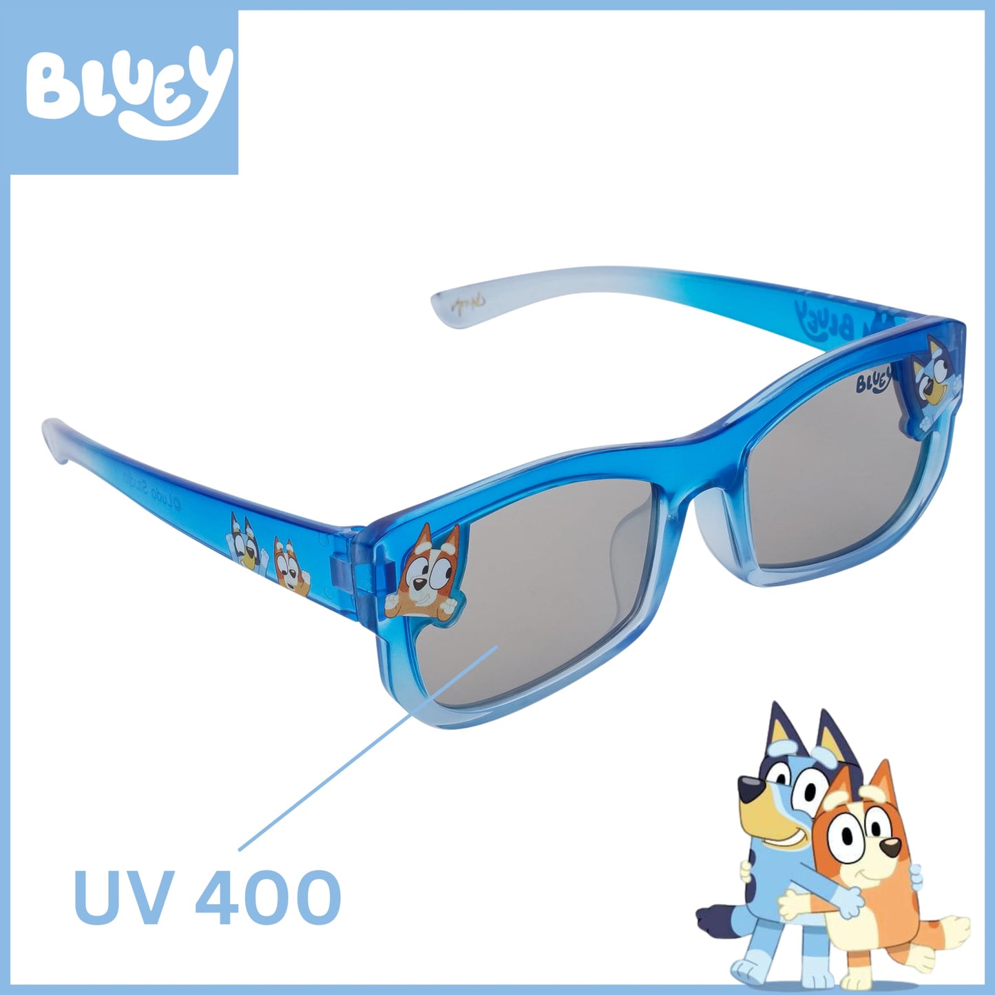 ARKAID Official BLUEY Sunglasses for Kids | Featuring BLUEY and Bingo | UV 400 | One Size Fits Most Kids