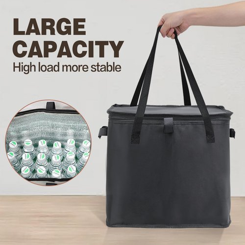 Cooler Bag Wheeled，Large Insulated Rolling Cooler Collapsible Leakproof Portable Hard Framed Ice Packs for Camping Picnic Beach Travel (Black, 5.7 inch Wheels)