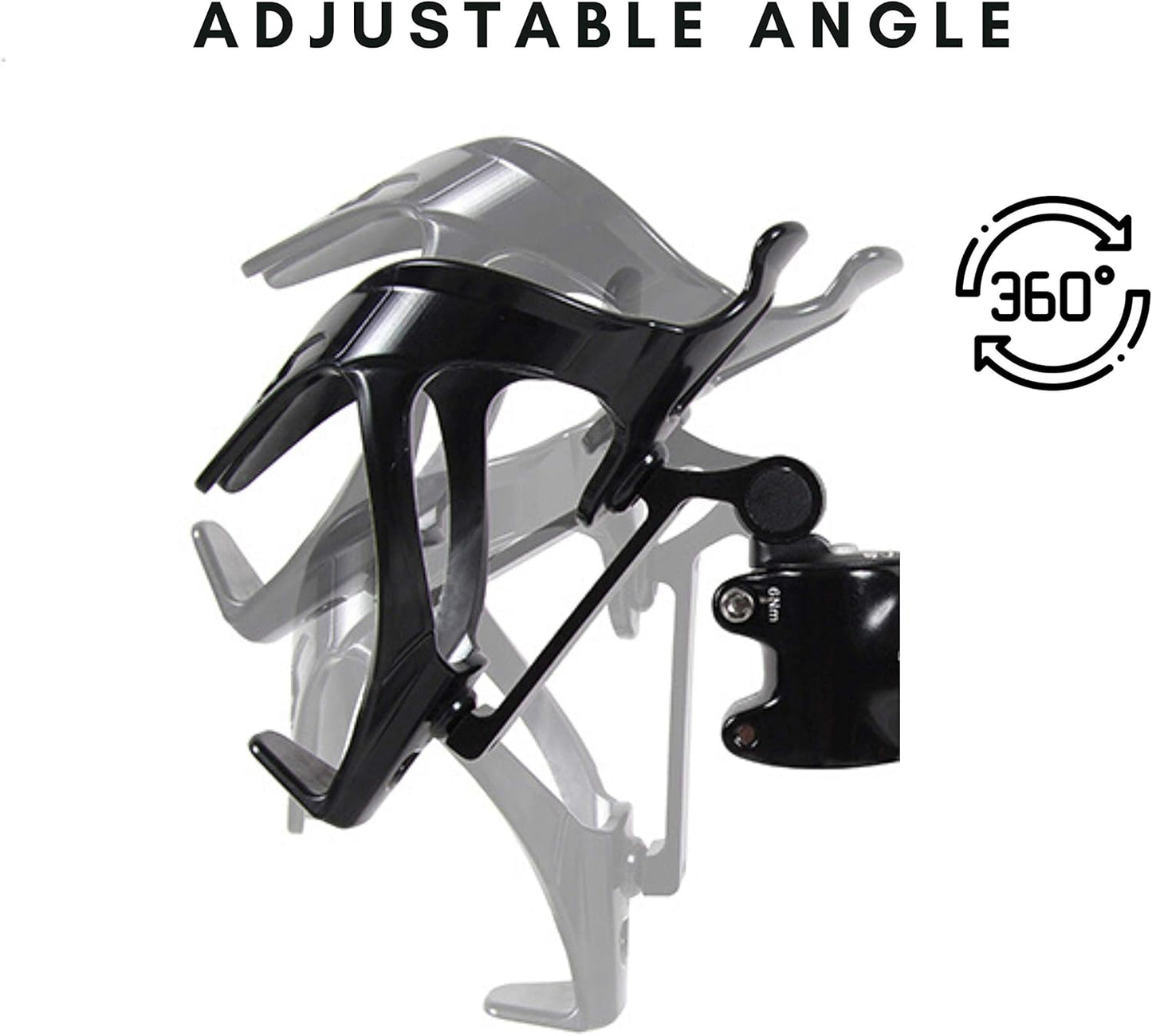 Vincita Stem Top Cap Bike Water Bottle Cage Adapter, Secure Retention System, Lightweight Aluminum Alloy Black Quick and Easy to Mount for All Bicycle