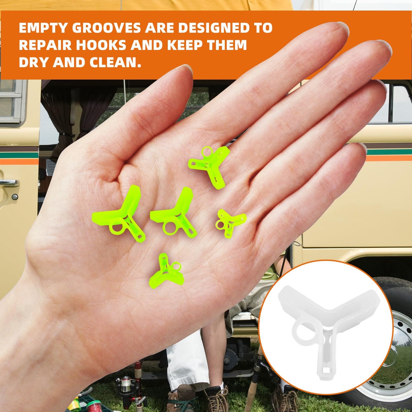 500 Pcs Fishing Hook Bonnets Fishing Treble Hooks Protector Fishing Hook Covers, Treble Hook Cover Holder Fishing Hook Protectors Cap (1-5 Sizes,Yellow White)