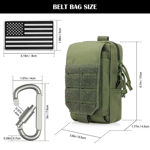 TANSOLE TAN SOLE Molle Pouches for Men EDC Utility Tactical Belt Phone Bag for Molle Plate Carrier Vest Backpack Duty Belt Accessories Multicam Gear Organizer Small Pouch (US-ArmyGreen)