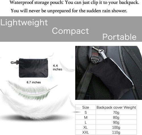 Frelaxy Waterproof Backpack Rain Cover, 10000mm Waterproof Level, Upgraded Ultra-Strong Multilayer Structure, Antislip Cross Buckle Strap, Ultralight Compact Portable, for Hiking, Camping, Traveling