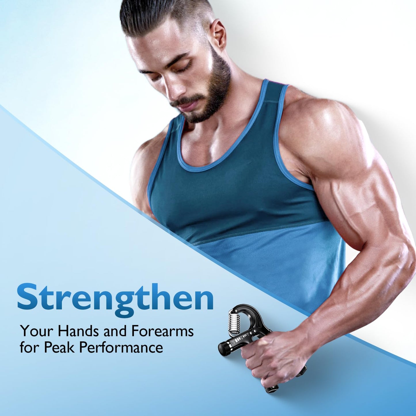 FitBeast Grip Strengthener Forearm Strengthener, Adjustable Hand Grip for Strength Training & Rehabilitation, 10-132 lbs Resistance, Ideal for Athletes and Physical Therapy (1 Piece Black)