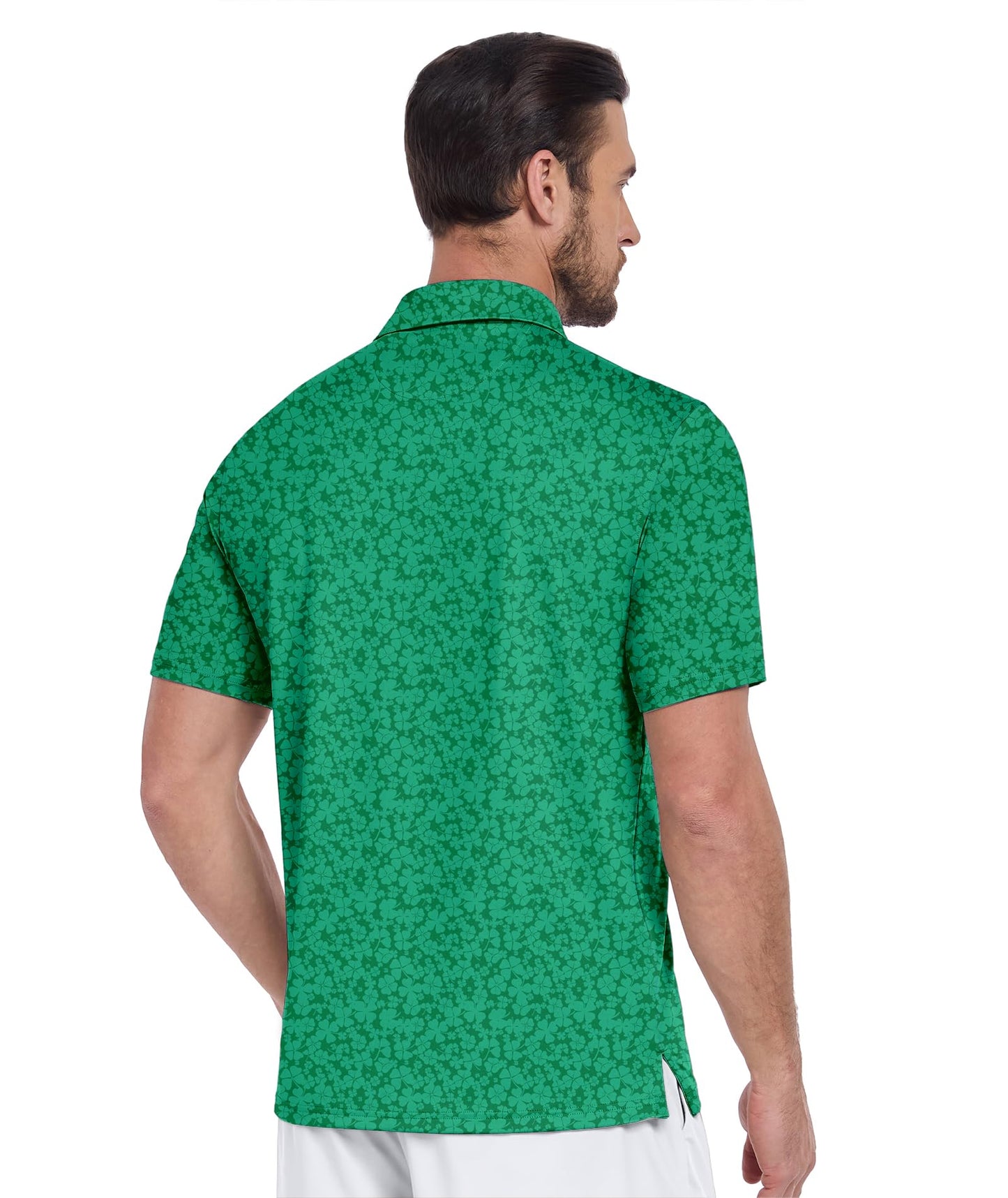 ZITY Mens Print Polo Shirts Short Sleeve Moisture Wicking Shirts for Men Golf Tennis Daily Casual Collared T-Shirt St Patricks Day Large