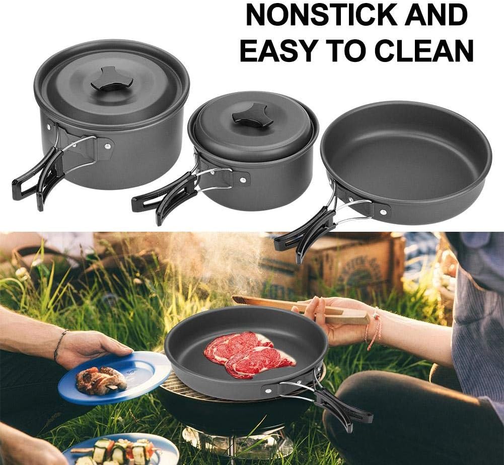 Aluminum Alloy Camping Cookware Set: Essential Mess Kit for Camping, Hiking & Outdoor Adventures