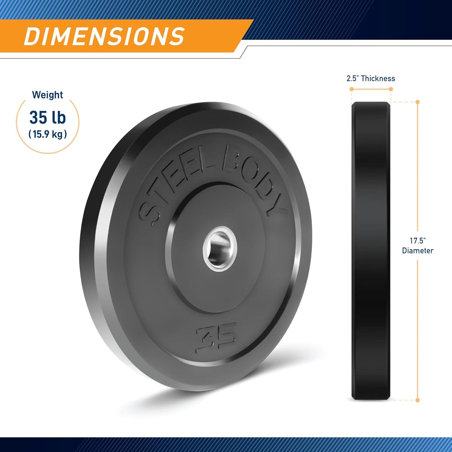 Olympic Rubber Bumper Weight Plates - 10 lb, 25 lb, 35 lb, 45 lb for Strength Training