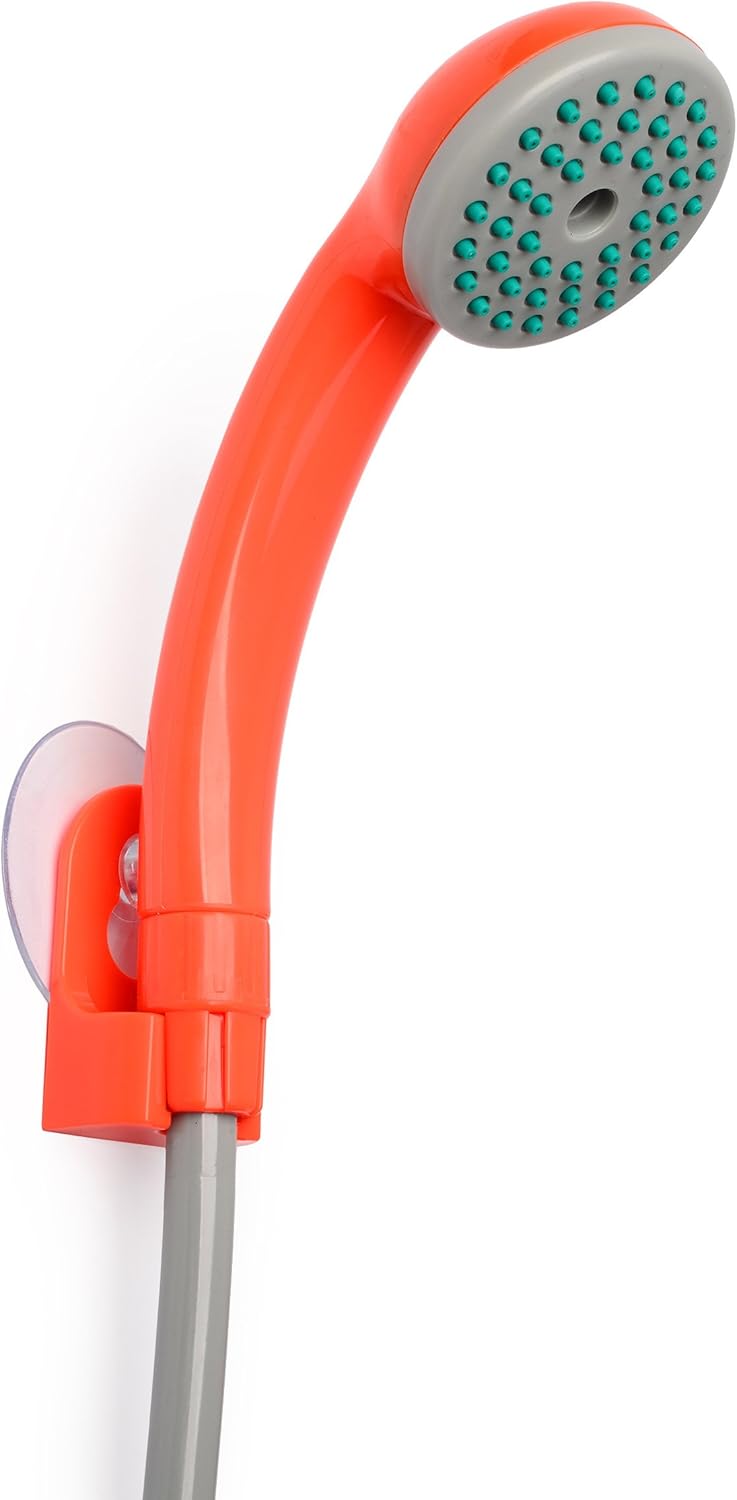 Ivation Portable Outdoor Shower, Battery Powered - Compact Handheld Rechargeable Camping Showerhead - Pumps Water from Bucket Into Steady, Gentle Shower Stream