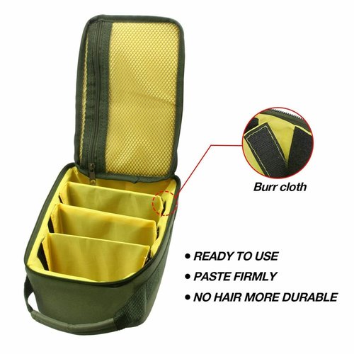 XUJIQI Fishing Tackle Bag Waterproof Fishing Bag Portable Fishing Reel & Gear Bag with 3 Adjustable Dividers for Spinning Baitcasting Fly Reels (Army Green)