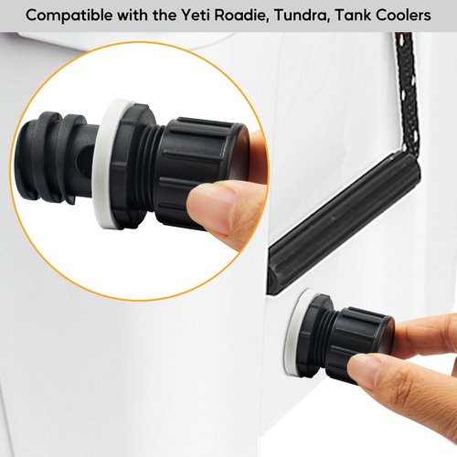 Omoojee Cooler Drain Plug Hose Connection, Cooler Plug Replacement Compatible with Yeti Roadie, Tundra, and Tank Coolers