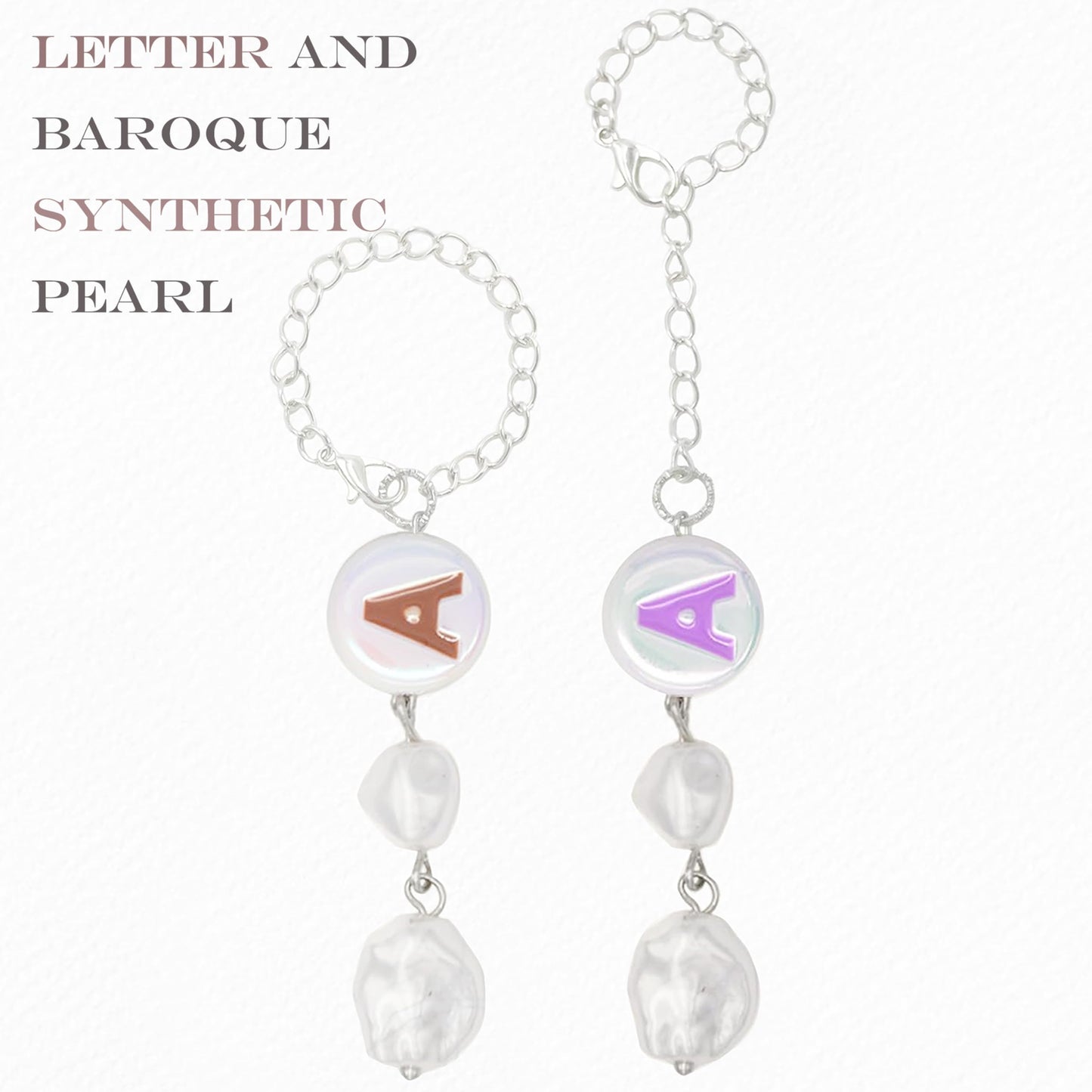 JOYLEY Letter Charms for Stanley Cup with Gift Package, 2PC Initial Cup Charms for Water Bottle, Handmade Silver Cup accessories for Tumbler, Yeti, Simple Modern (Purple+Brown)