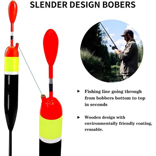 YOTO Fishing Slip Bobber Float Kit,Balsa Slip Corks and 60pcs Bobber Stops for Crappie Panfish Trout Bass Fishing
