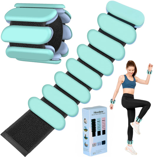 Hand Weights for Women - 1lb Arm Weights for Pilates, Silicone Adjustable Hand Weights for Women & Men, Set of 2 (1 lb Each), Ideal for Pilates Gym, Fitness, Workout, Walking, Jogging (1 Pair, Green)