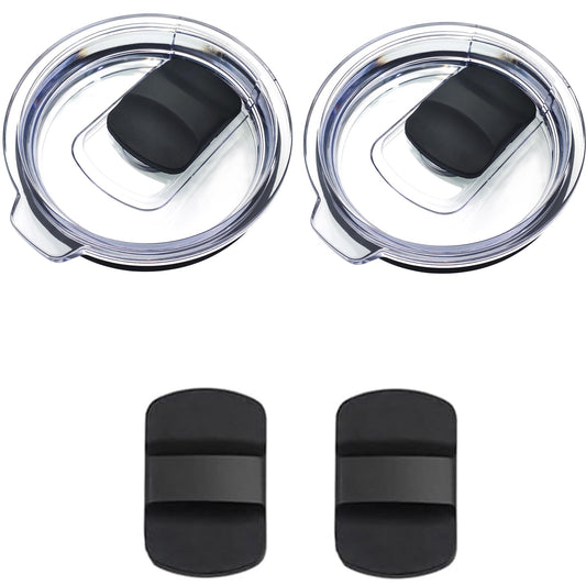 32 oz Tumbler Lid Replacement for Yeti Rambler, 32 oz Mug, BPA Free with 4 Magnetic Slider (2 Pack)