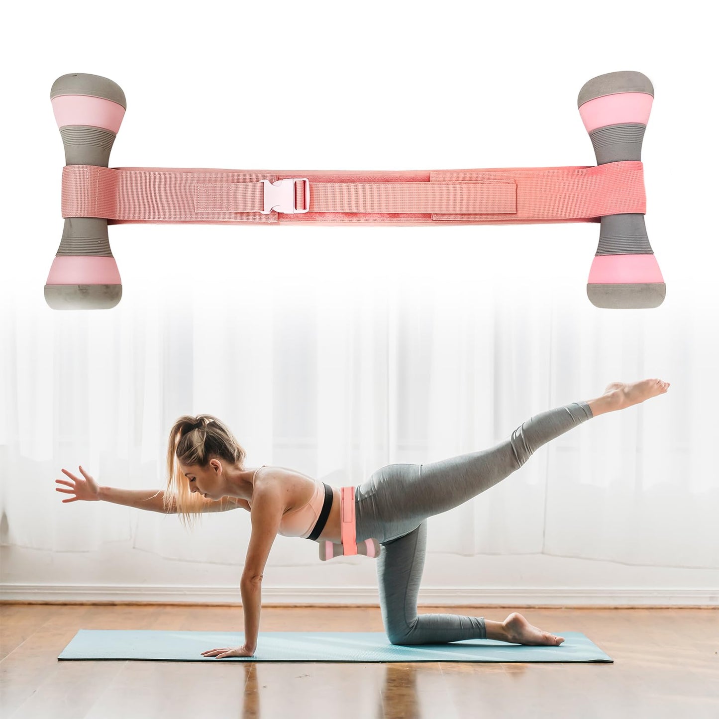 YARKHI Hip Thrust Belt, Booty Belt for Hip Thrust, Easy to Use with Dumbbells, Kettlebells, Plates, Exercise Hip Thrust Belt with Non-slip Padding to Protect Your Hips for the Gym Home Workouts