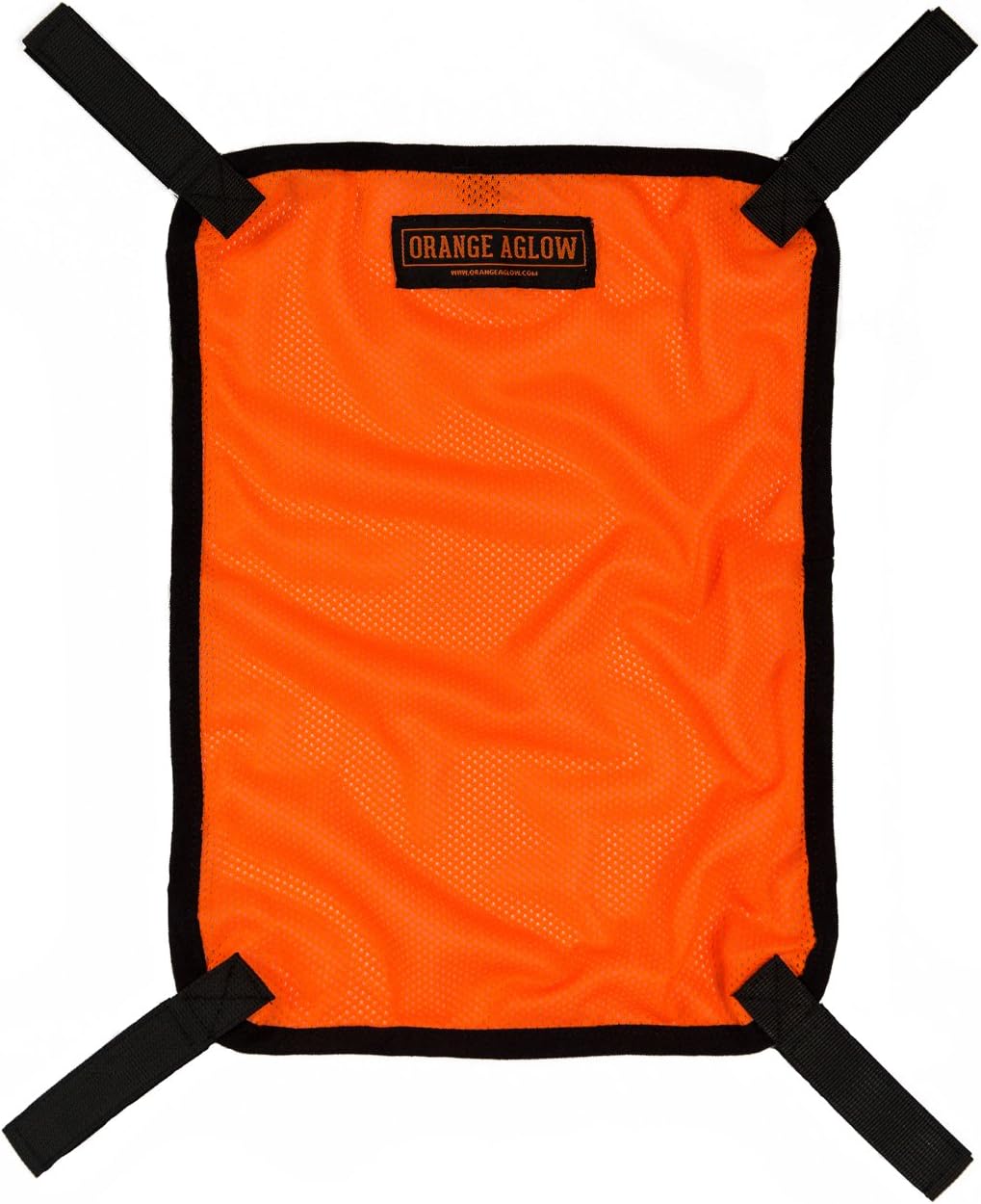 Blaze Orange Mesh Safety Panel with Reflective Strips - Lightweight High Visibility Hunting & Outdoors Safety Panel Attaches to Backpacks, Tents, Blinds, and Gear
