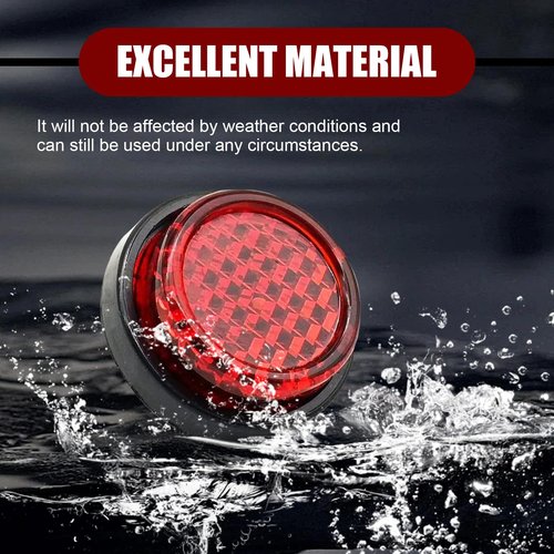 waswale 6 PCS Bicycle Rear License Plate Reflective Warning Plate Label Bolt-on, 0.94" x 0.35" M5 Round Mini Decorative Reflective Plate, Safe Travel Accessories, for Bicycles, Motorcycles (Red)