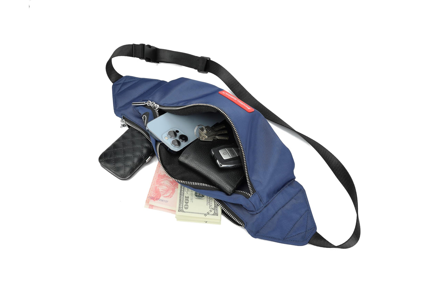 Extra-Large Crossbody Fanny Pack for Women Mens Waist Bag & Crystal Blue Belt Bags For Running Hiking Cycling and Travel