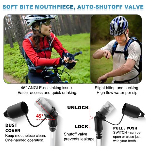CHERAINTI Hydration Bladder - 2L Water Bladder for Backpack, Large Opening Leak Proof 2 Liter Water Reservoir Storage Bag, Hydration Pack Replacement for Outdoor Hiking Camping Cycling Running