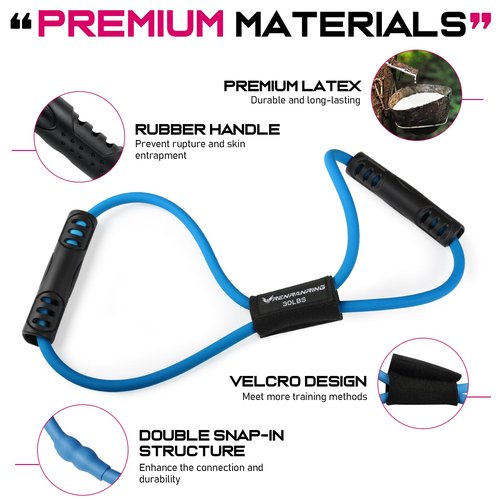 RENRANRING 150lbs Resistance Bands for Working Out, Figure 8 Exercise Bands with Handles, for Men Women, Legs Ankle Straps for Muscle Training, Shape Body, Physical Therapy