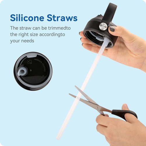 Prurex Straw Lid for Hydro Flask 12 16 18 20 32 64 oz Wide Mouth Bottles,Replacement Lid with Silicone Nozzle,2.28 "Wide Mouth Sports Water Bottle Accessories(2 pack)