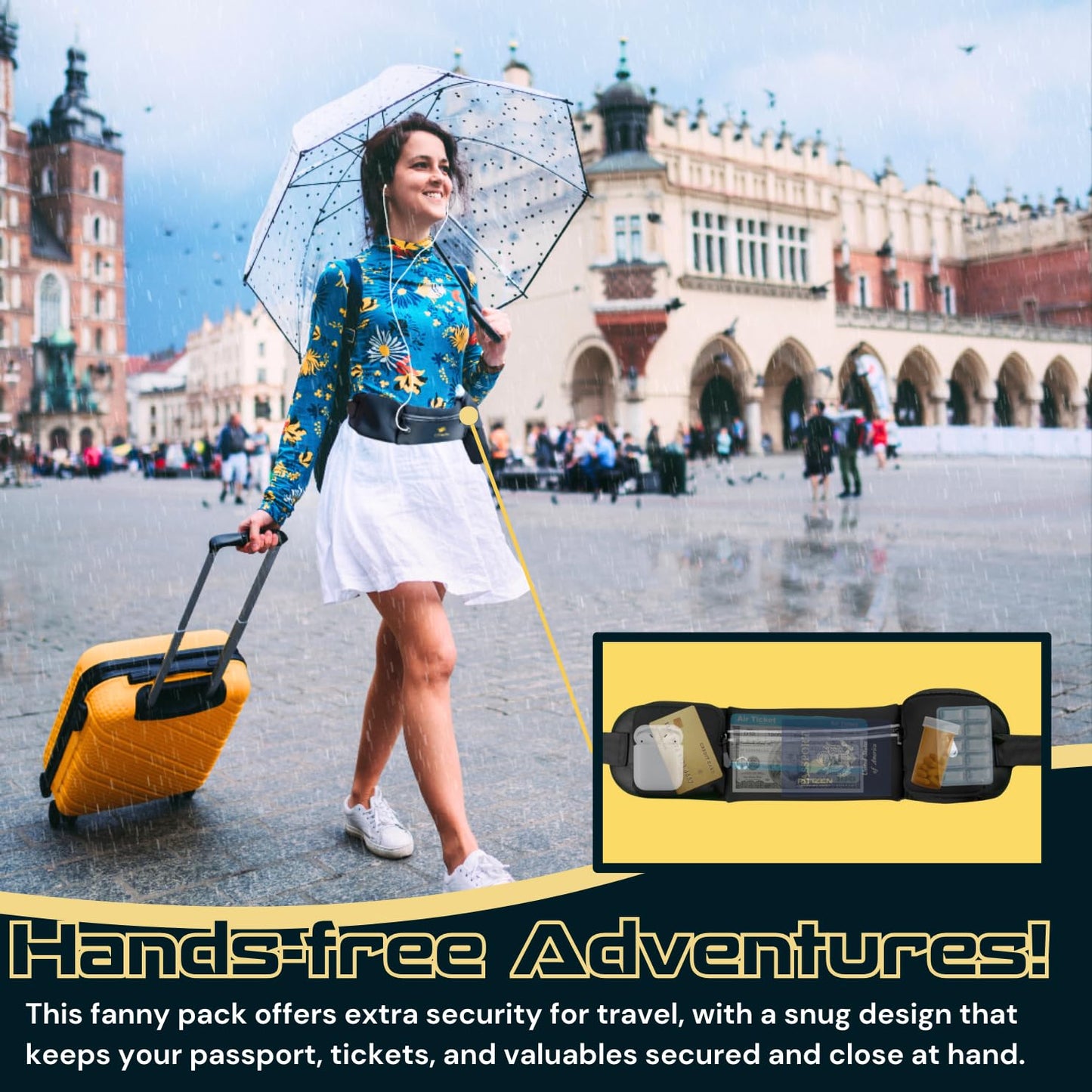 Fitizen Fanny Pack - 3 Pockets - Up To 36 In Waist - Slim Walking Belt For Men & Women Hiking Cycling Workouts Running & Travel - Reflective Pocket & Phone Belt Holder for the Fit Citizen By Fitnation