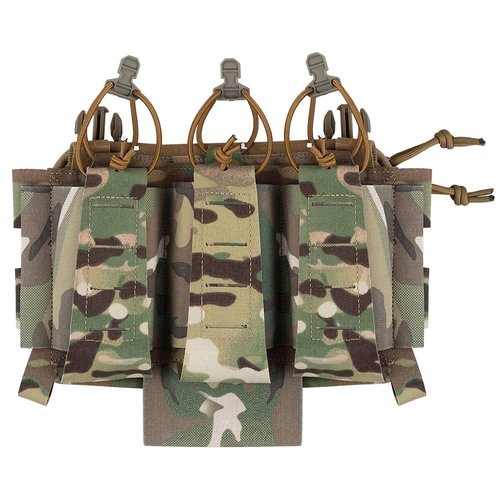 Triple 5.56 Mag Pouch with Utility Bag,Hook-and-Loop Tactical Multicam Placard for Rifle Magazines & Pistol Magazines