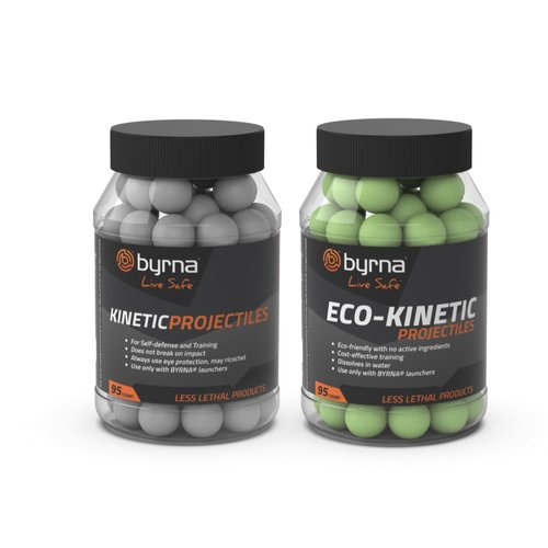 Byrna Projectile Bundle - Kinetic (95 Count) & Eco-Kinetic (95 Count) Projectiles - Self Defense and Practice Ammo, Compatible with All Byrna Launchers, 0.68 Caliber
