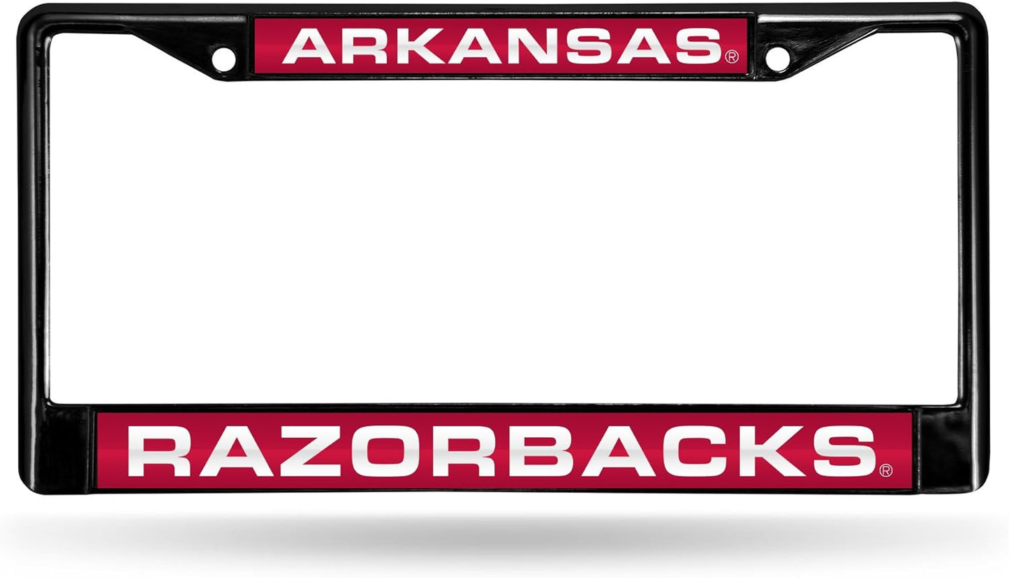 Rico Industries NCAA Black Laser Cut Chrome Frame 12" x 6" Black Laser Cut Chrome Frame - Car/Truck/SUV Automobile Accessory