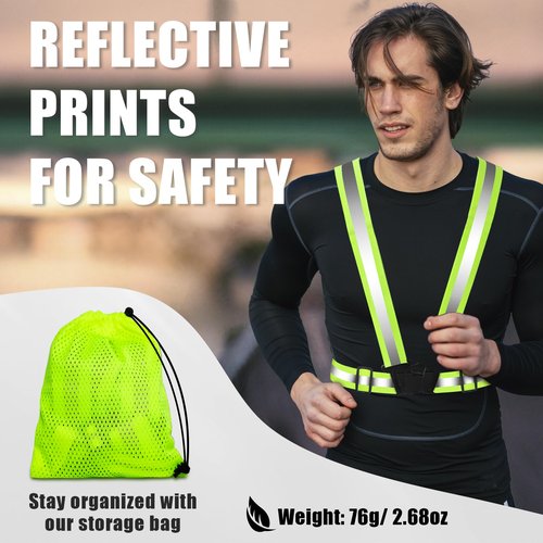 Topward Reflective Vest Running Gear 2Pack, High Visibility Safety Vest with Storage Bag for Outdoor Night Running, Cycling, Jogging and Dog Walking - Adjustable, Lightweight - Fits Men Women Kids