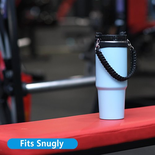 Wongeto Water Bottle Handle Strap - Compatible with Stanley Water Bottle - Paracord Handle for Stanley Cup Accessories(Black
