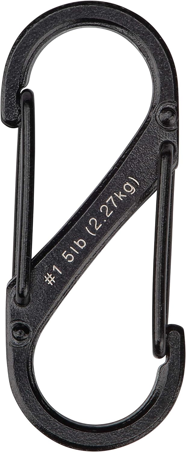 Nite Ize S-Biner Dual Carabiner Stainless Steel, Size 1, Black, 2 count (Pack of 1)