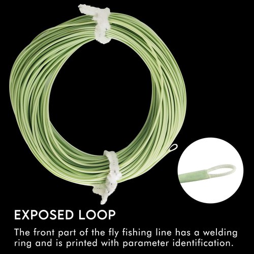 Riverruns Fly Fishing Floating Line with Welded Loop Weight Forward Fly Lines 85FT WF4 5 6 7F (Single Moss Green, WF4F)