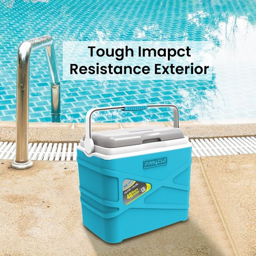 Pinnacle 10 Liter Insulated Cooler Lunch Box -Portable Camping/Picnic Hard Cooler –Coolbox Keeps Cool for 48 hrs. with Ice Retention–Heavy Duty Cooler for Beach, Grill, Travel,Tailgating,Small Blue