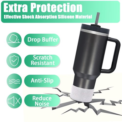 UXCRX 3Pcs Silicone Stanley Cup Boot, 30 Oz & 40 Oz & IceFlow 20oz 30oz & Hydro Flask 12-24oz, Silicone Water Bottle Bottom Sleeve Bumper Cover UX-09