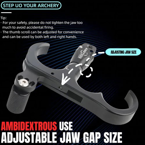 ZSHJGJR 3 Fingers Bow Release Aid - Aluminium Archery Release Trigger, Compound Bow Release Trigger, Thumb Release for Compound Bow Accessory (Black)