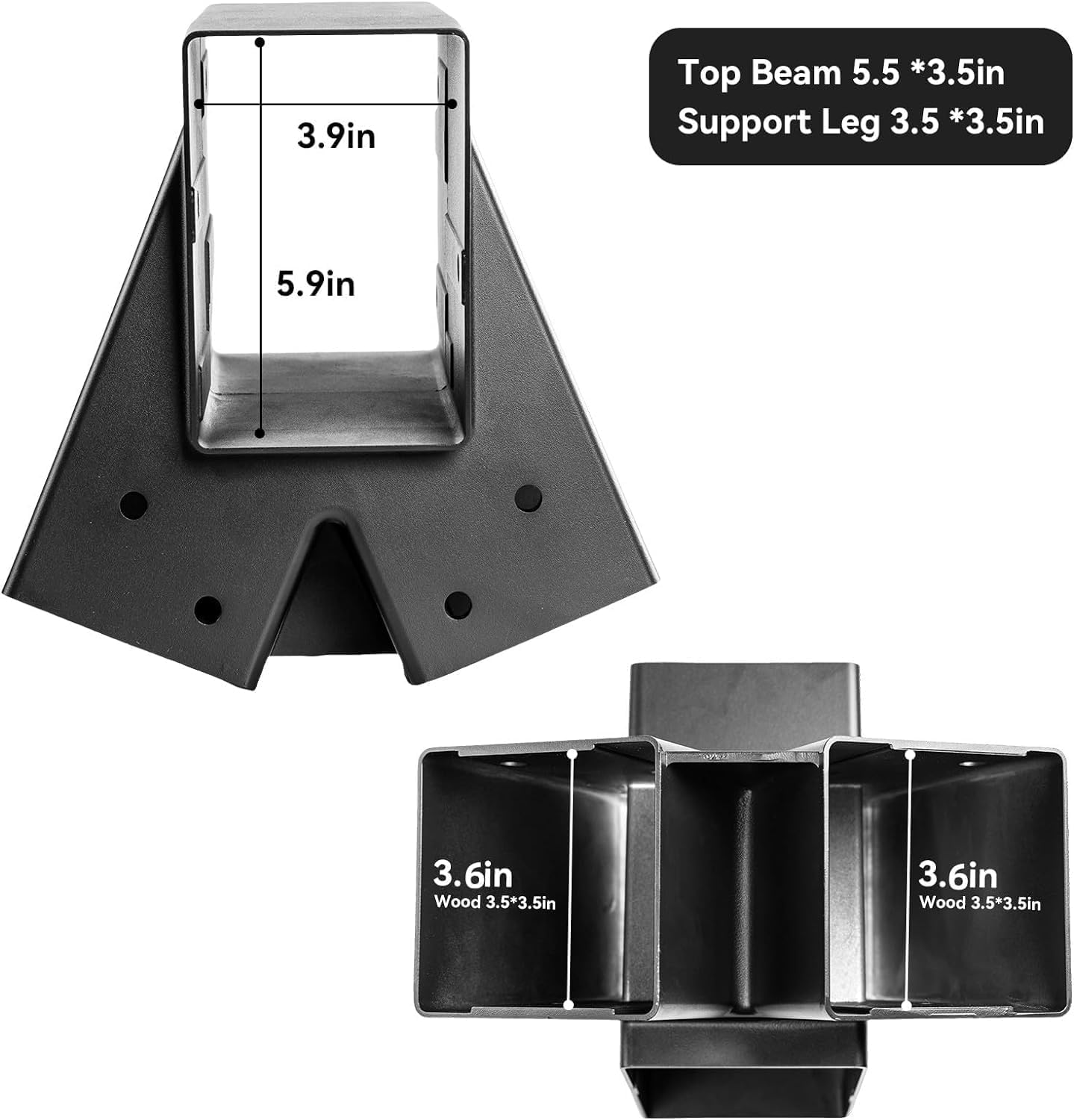 ABUSA Heavy Duty Swing Sets Brackets Including 2 Black A-Frame Swing Set Brackets 2 Swing Seats and 4 Swing Hangers for Playground Equipment Mounting Parts Hardware Included (B007)