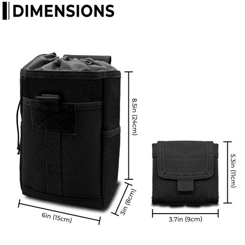 Tanzueji Molle Dump Pouch | Roll-Up Drawstring Magazine Utility Pouch | Folding Dump Bag | Military Utility Belt Ammo Pouch