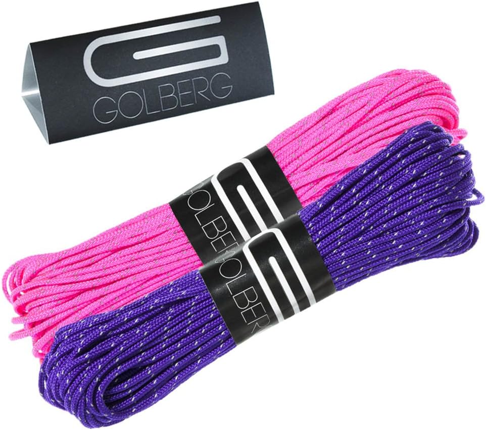 GOLBERG G 1.8mm Fluorescent Reflective 95lb Paracord – 20 Meters – Perfect for Guyline, Tent Rope, Camping, Hiking – (Reflective Neon Turquoise/Scarlet Red)