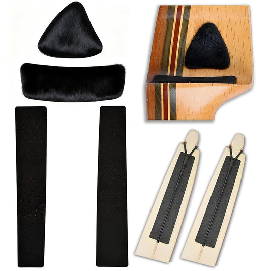 FENJANER Archery Hair Arrow Rest & Limb Silencers - 2 Packs Leather Adhesive Backed Sticker Traditional Bow Limb Protection Strip & Arrow Rest, Recurve Long Bow Hunting Shooting Accessories