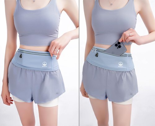 Slim Running Belt Fanny Pack for Women, Jogging Pocket Waist Pack Money Belt Phone Holder for Running Hiking Traveling - Blue