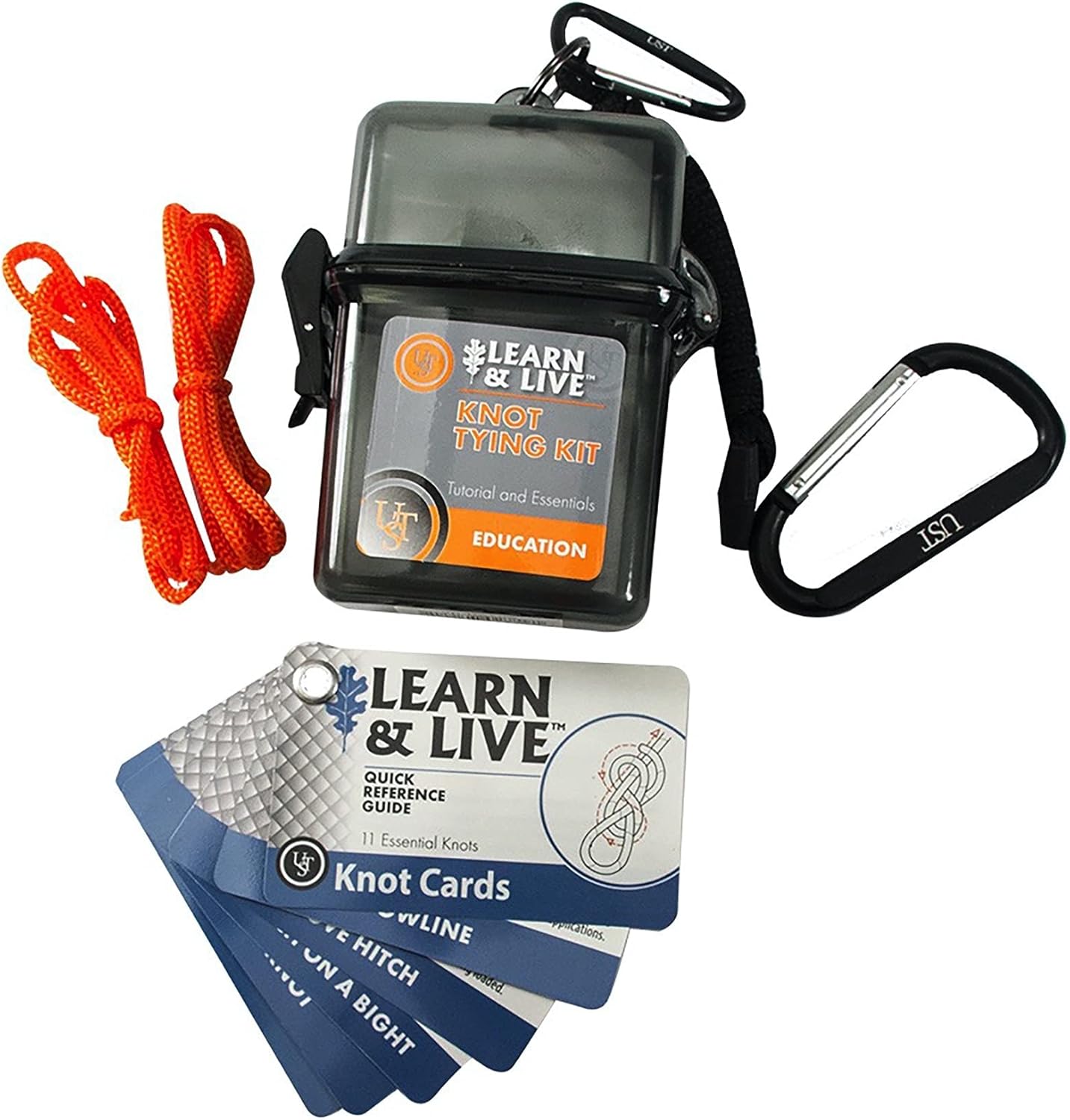 UST Learn & Live Outdoor Educational Kits with Waterproof Cards, Tools and Watertight Case for Hiking, Camping, Backpacking, Hunting and Outdoor Survival