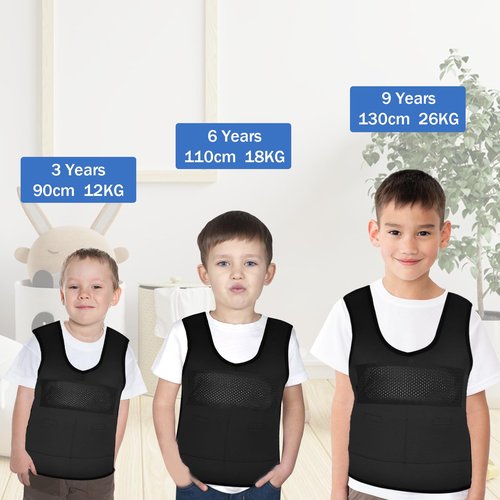 Weight Vest for Kids Black (Black, Large)