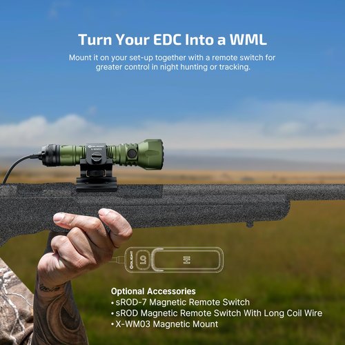 OLIGHT Javelot Powerful Tactical Flashlight 1,350 Lumens, Rechargeable EDC Flashlights Dual Switches with Long Beam 2395ft, Doubles As a Rail-Mounted Light for Searching and Hunting()