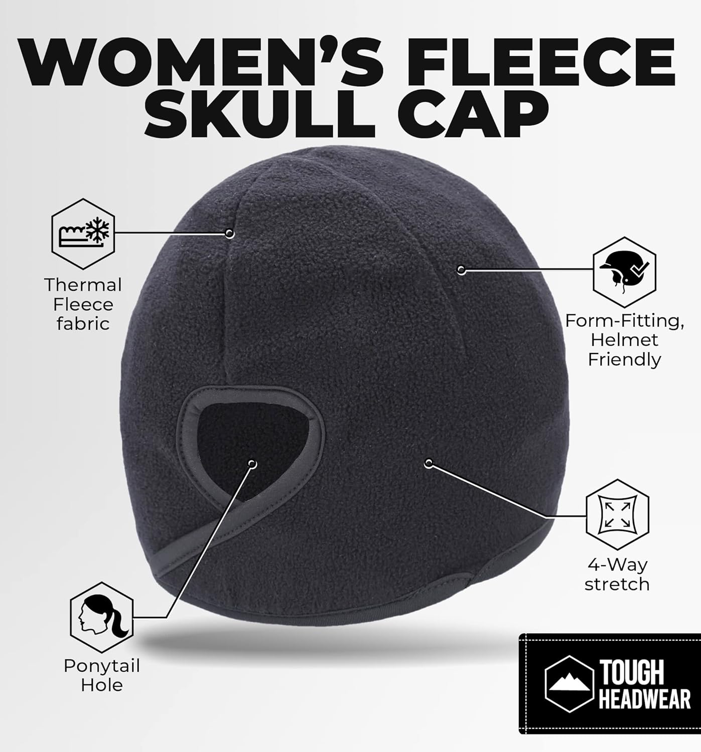 Tough Headwear Skull Cap for Men - Beanie Hats - Skully Beanie Cap - Cooling Skull Caps for Men Locs Sweat Dreads Running