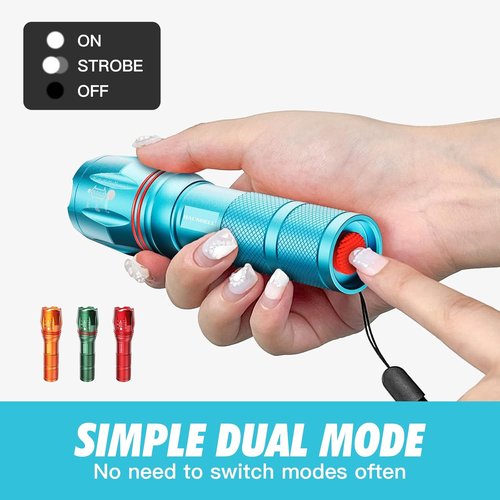 HAUSBELL A100 LED EDC Flashlights High Lumens,Bright, Zoomable, Waterproof, Powerful, Emergency Tactical LED Flashlights for Home and 5 Modes, Flashlight for Camping Gear、Hiking、Walking（2Pack）