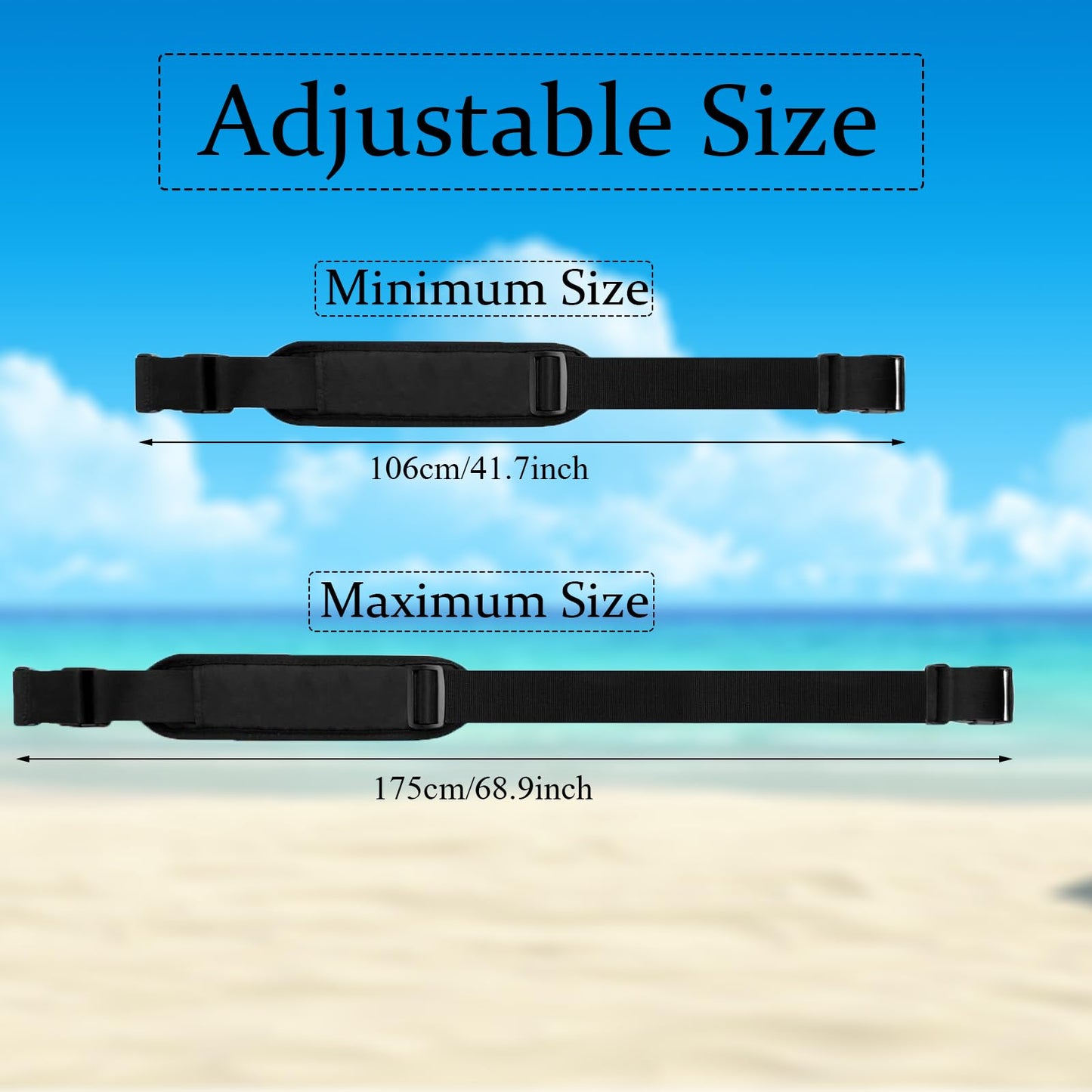 Generic 3 Pcs Carry Strap for Beach Chair Folding Chair Adjustable Beach Chair Backpack Straps Straps for Carrying Folding Chair for Beaches Camping Backpacking Picnics Outdoor (Black)