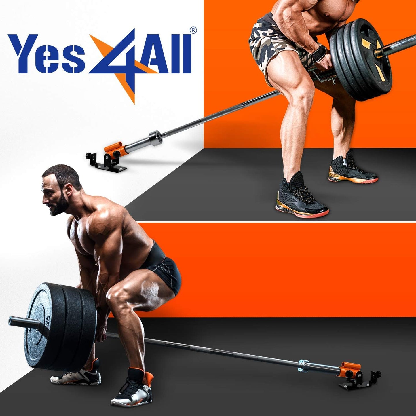 Yes4All T-Bar Row Platform with 360° Swivel – Fits 1” & 2” Olympic Bars – Easy Install
