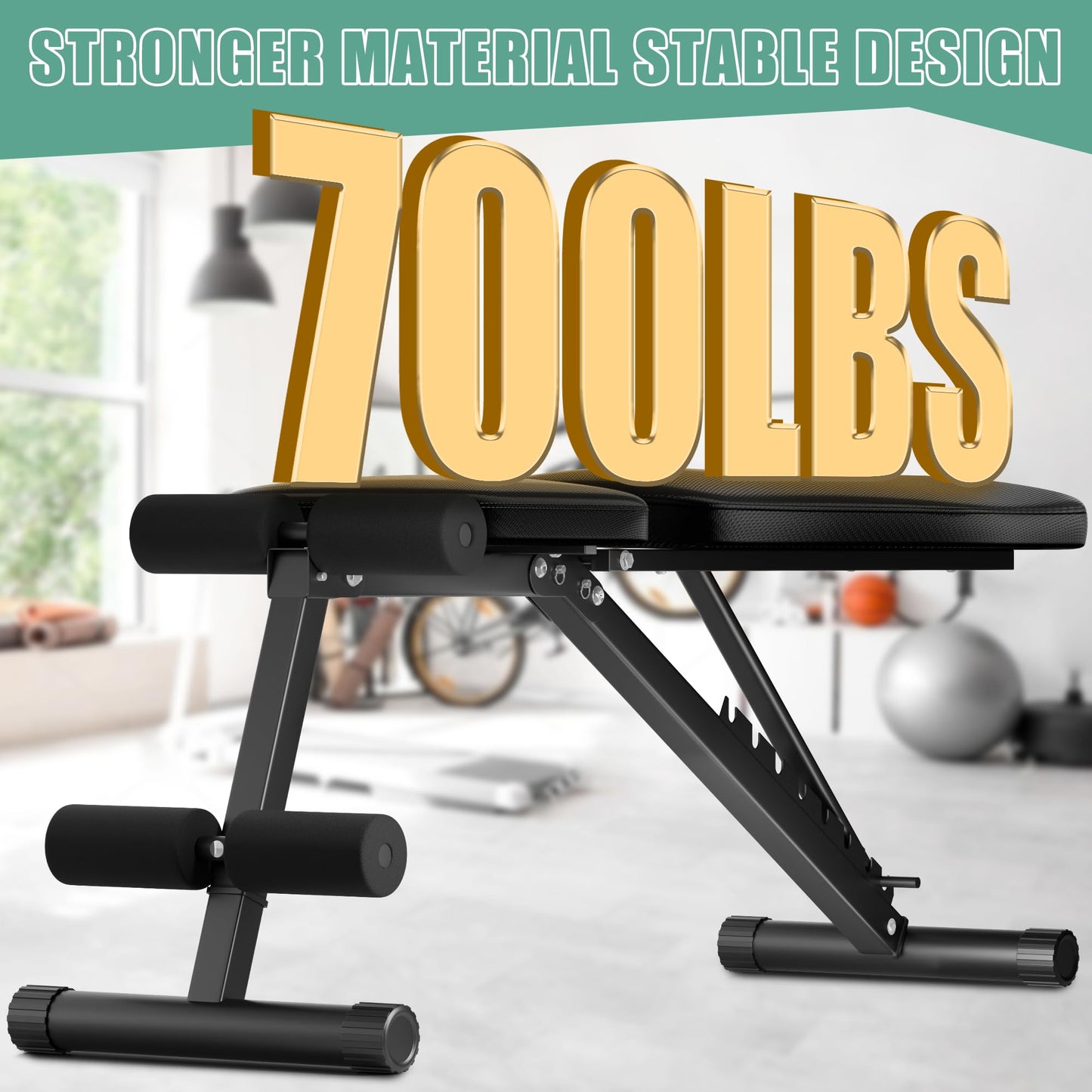 Adjustable Weight Bench for Home Gym Olympic Workout Bench with 700 LB Capacity Dumbbell Exercise Incline/Decline Bench for Strength Training and Full Body Workout